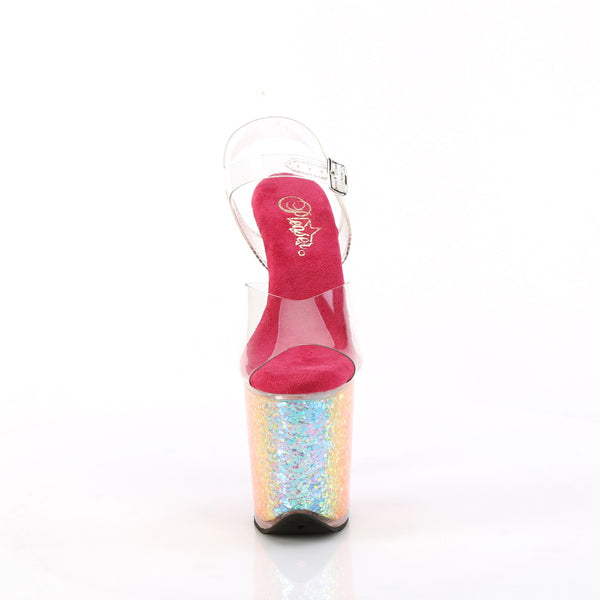 8" Heel, 4" Pf Ankle Strap Sandal Pleaser Pleaser FLAMINGO/808RG/02