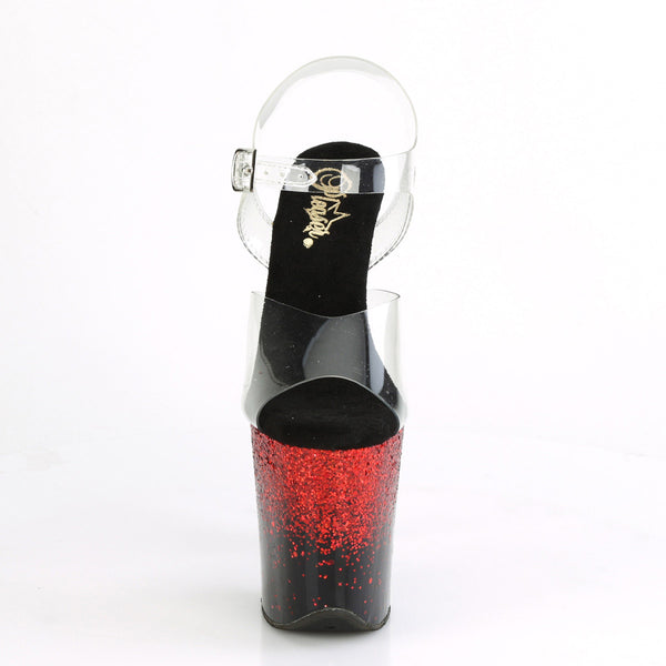 8" Heel, 4" PF Ankle Strap Sandal Pleaser Pleaser FLAMINGO/808SS