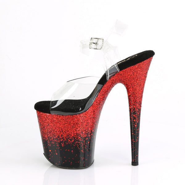 8" Heel, 4" PF Ankle Strap Sandal Pleaser Pleaser FLAMINGO/808SS
