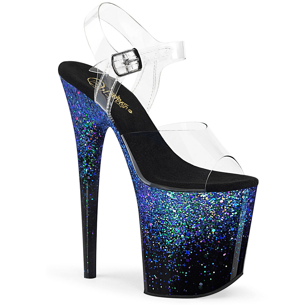 8" Heel, 4" PF Ankle Strap Sandal Pleaser Pleaser FLAMINGO/808SS