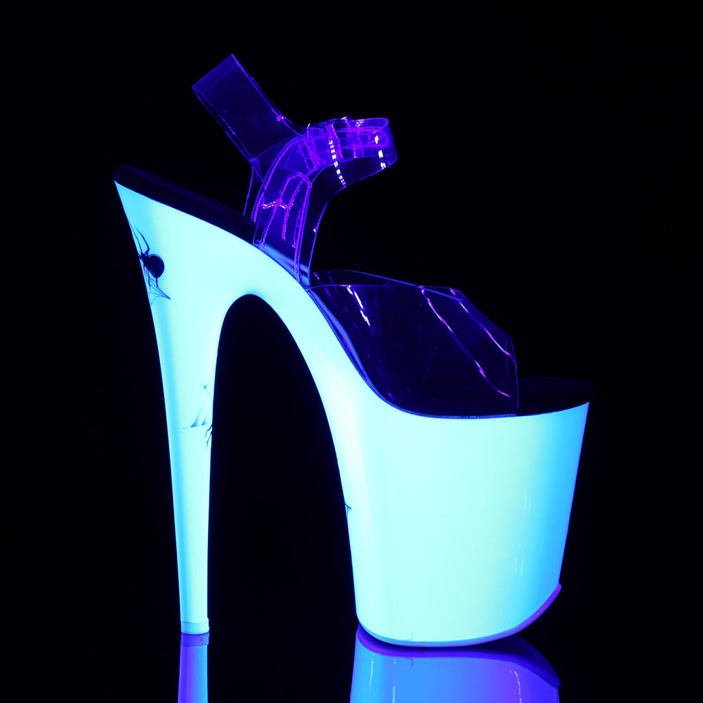8" Heel, 4" PF Ankle Strap Sandal w/ Spider Design Pleaser Pleaser FLAMINGO/808SW
