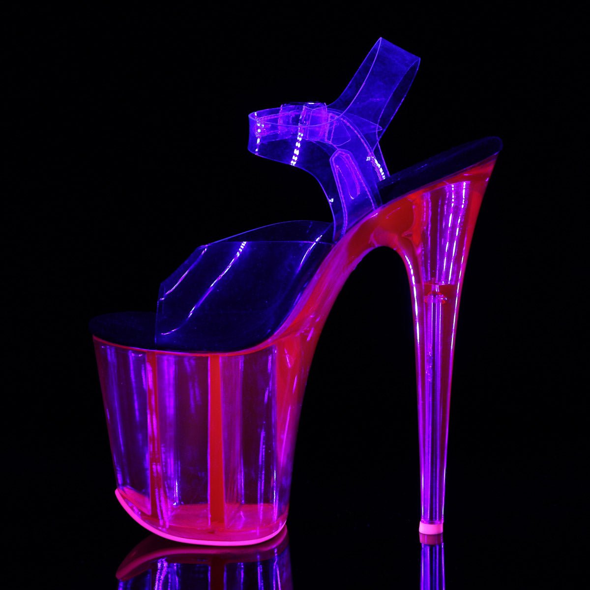 Pleaser Flamingo-808UVT 8" Heel 4" Platform Ankle Strap Sandal for Women Secondary image