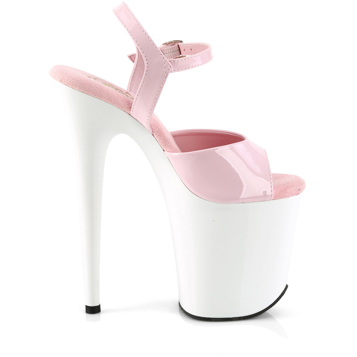8" Heel, 4" Pf Ankle Strap Sandal Pleaser  FLAM809/BP/W