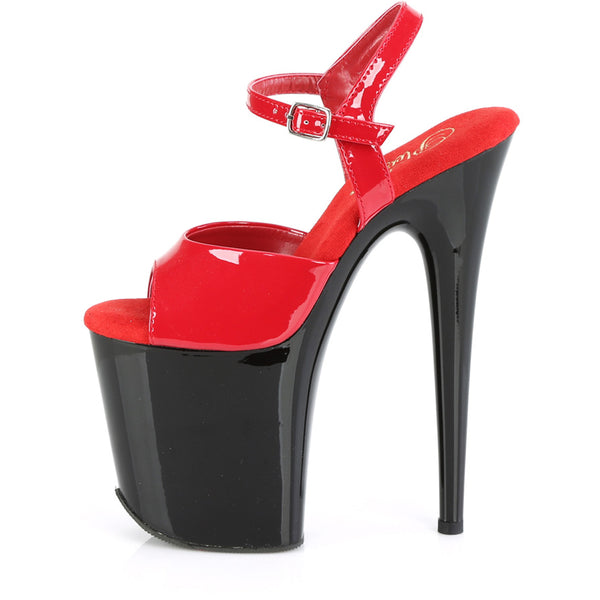8" Heel, 4" Pf Ankle Strap Sandal Pleaser  FLAM809/R/B