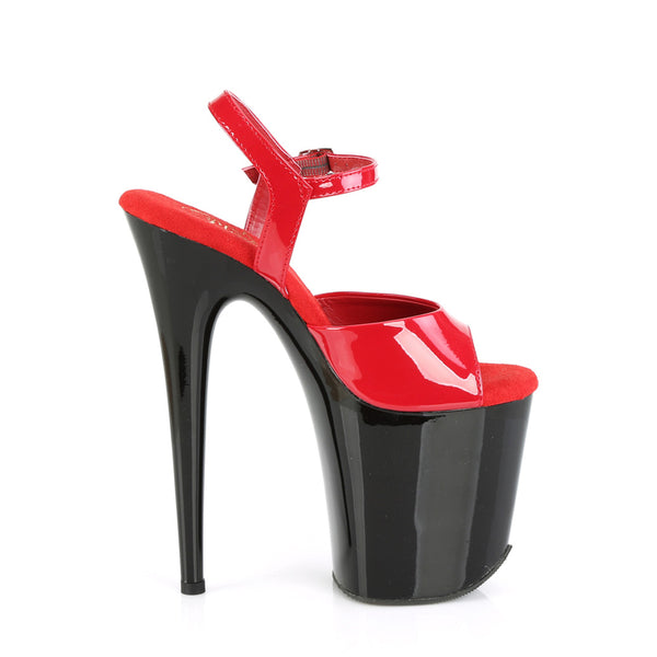 8" Heel, 4" Pf Ankle Strap Sandal Pleaser  FLAM809/R/B