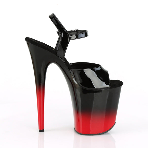 8" Heel, 4" PF Two Tone Ankle Strap Sandal Pleaser Pleaser FLAMINGO/809BR/H