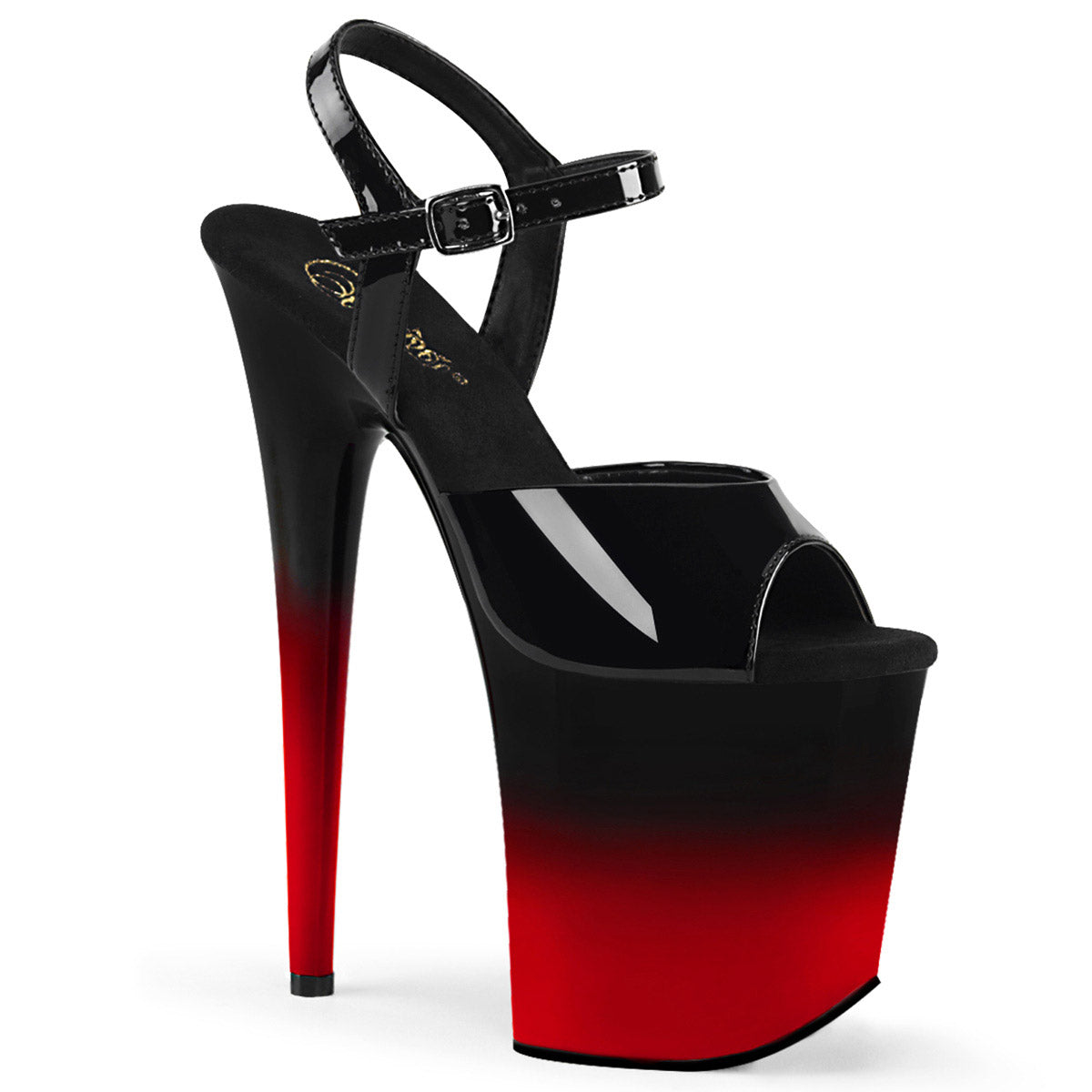 8" Heel, 4" PF Two Tone Ankle Strap Sandal Pleaser Pleaser FLAMINGO/809BR/H