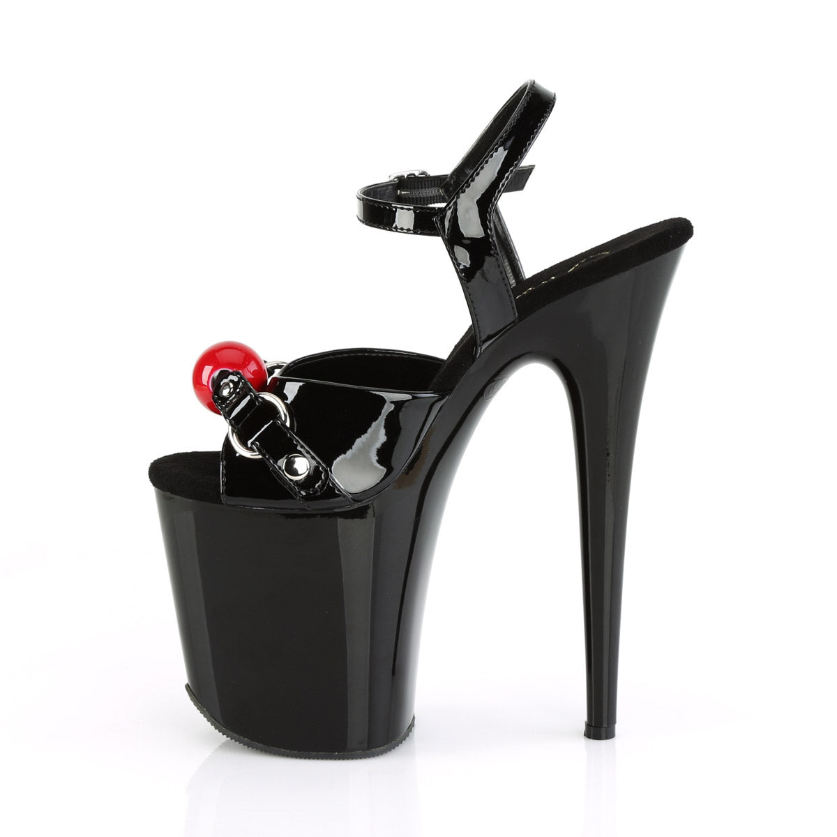Pleaser 8" Heel 4" Platform Ankle Strap Sandal with Interchangeable Gag Balls Secondary image