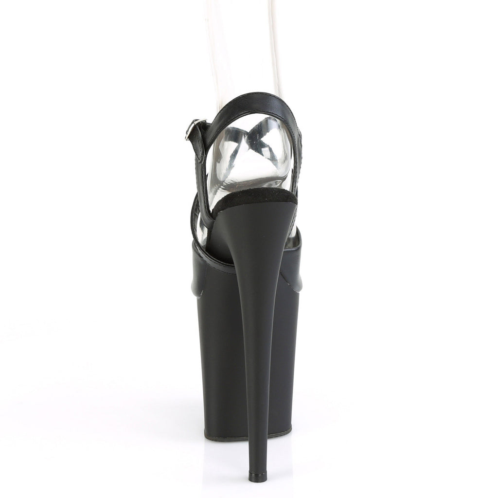 8" Heel, 4" Pf Peep Toe Criss Cross Ankle Strap Sandal Pleaser Pleaser FLAMINGO/824