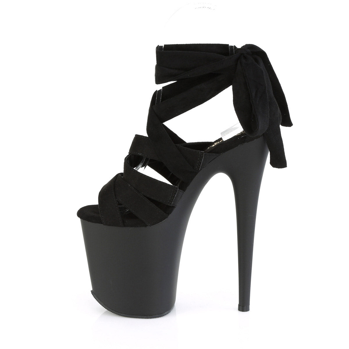 8" Heel, 4" PF Criss Cross Ankle Wrap Sandal Pleaser Pleaser FLAMINGO/876