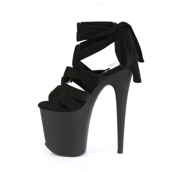 8" Heel, 4" PF Criss Cross Ankle Wrap Sandal Pleaser Pleaser FLAMINGO/876