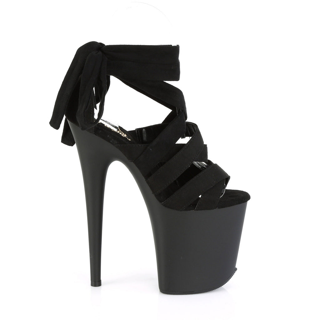 8" Heel, 4" PF Criss Cross Ankle Wrap Sandal Pleaser Pleaser FLAMINGO/876