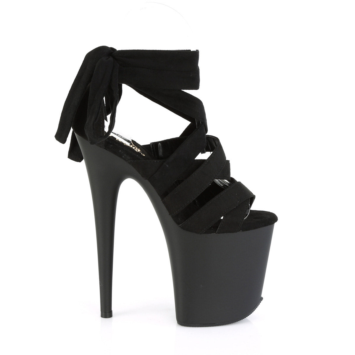 8" Heel, 4" PF Criss Cross Ankle Wrap Sandal Pleaser Pleaser FLAMINGO/876
