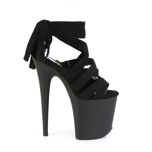 8" Heel, 4" PF Criss Cross Ankle Wrap Sandal Pleaser Pleaser FLAMINGO/876