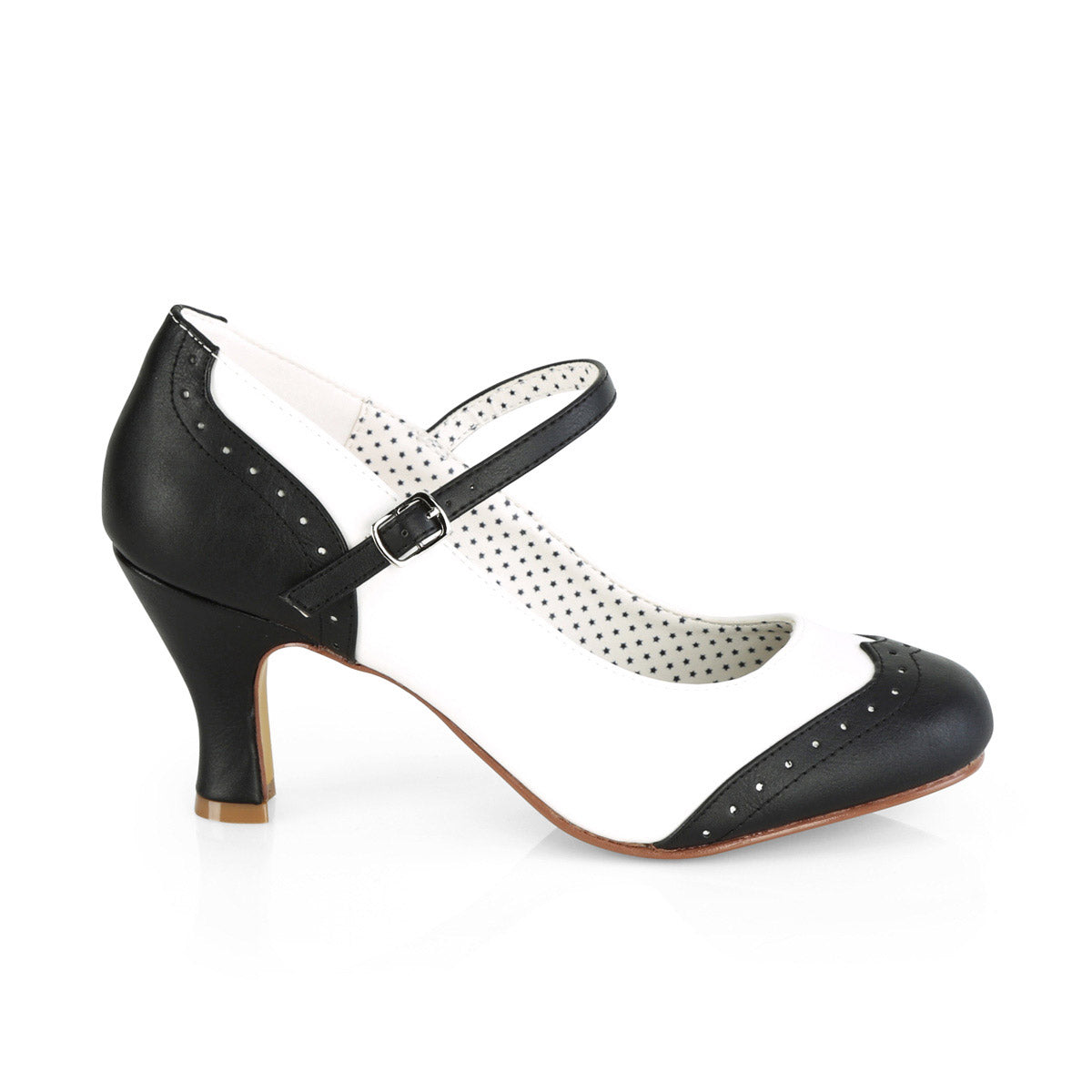 Sexy Cap Toe Mary Jane Brogue Spectator Pumps High Heels Shoes Pleaser Funtasma FLAPPER/25