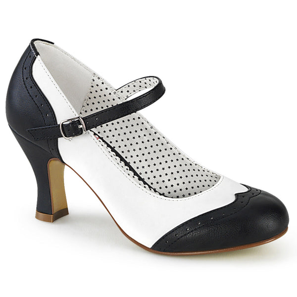Sexy Cap Toe Mary Jane Brogue Spectator Pumps High Heels Shoes Pleaser Funtasma FLAPPER/25