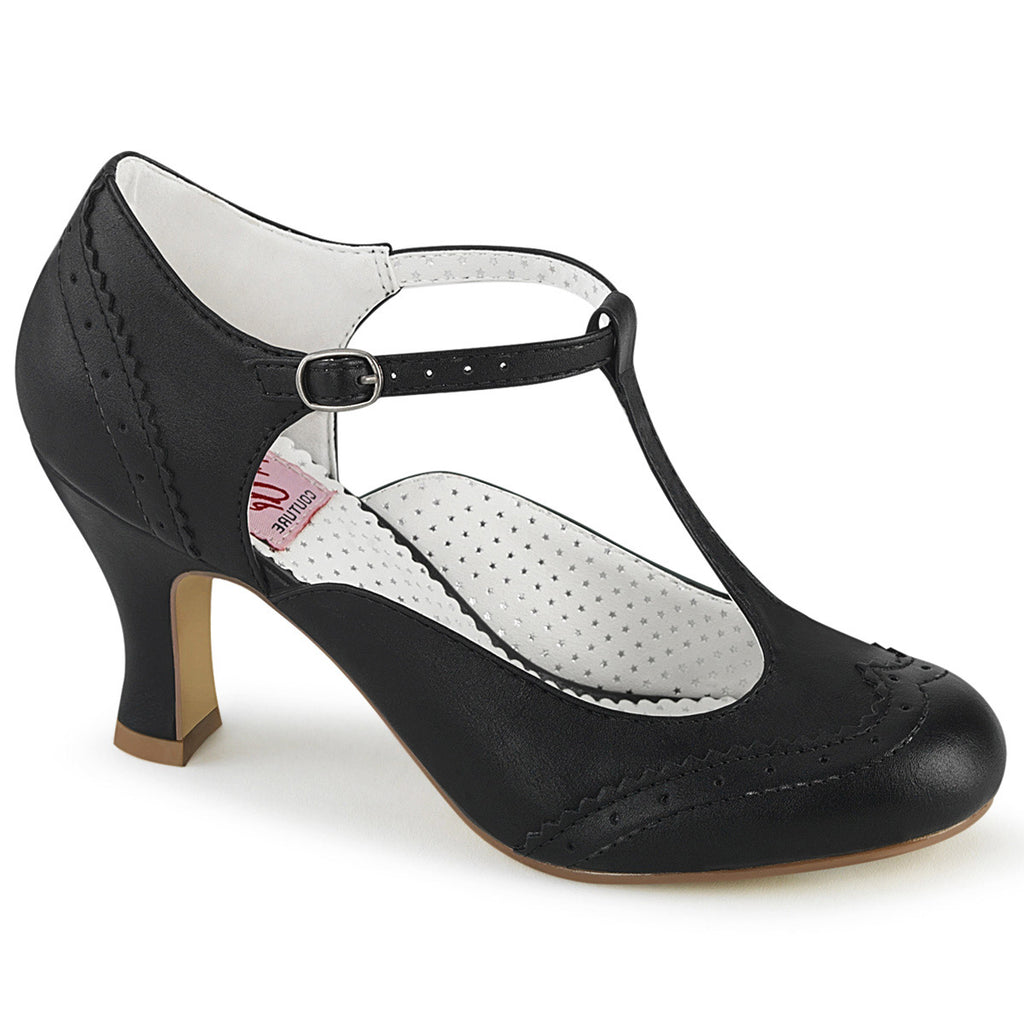 Casual Elegant T-Strap Cap Toe Pump Buckle Sandals High Heels Shoes Pleaser Pin Up Couture FLAPPER/26