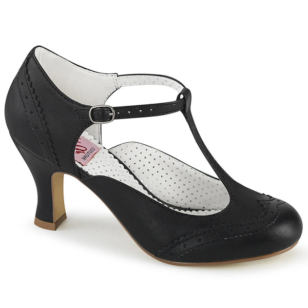 Casual Elegant T-Strap Cap Toe Pump Buckle Sandals High Heels Shoes Pleaser Pin Up Couture FLAPPER/26