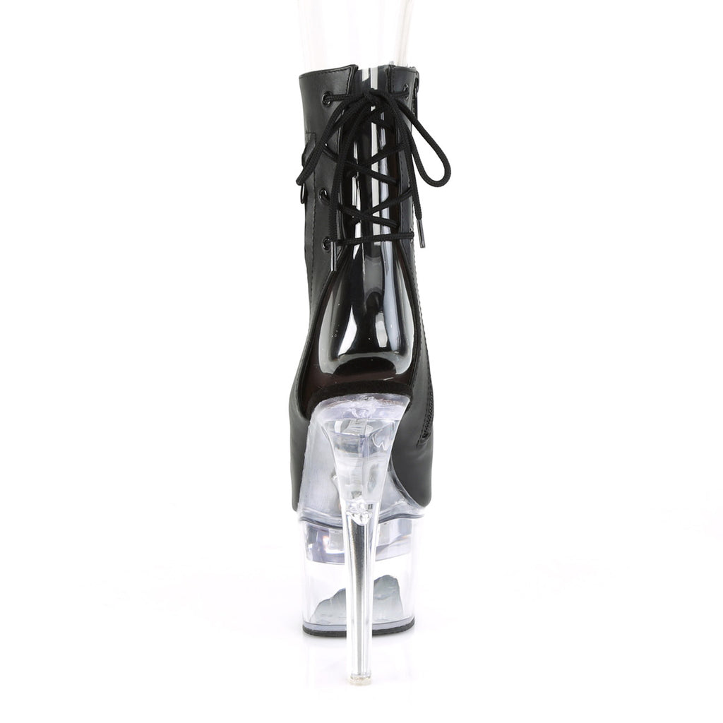 7" Heel,2 3/4" PF LED Illuminated Open Ankle Boot, Side Zip Pleaser Pleaser FLASHDANCE/1018/7