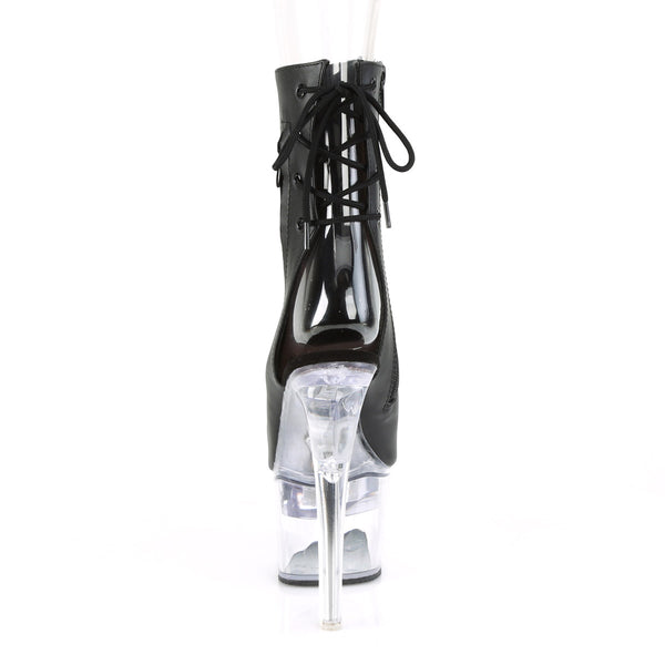 7" Heel,2 3/4" PF LED Illuminated Open Ankle Boot, Side Zip Pleaser Pleaser FLASHDANCE/1018/7