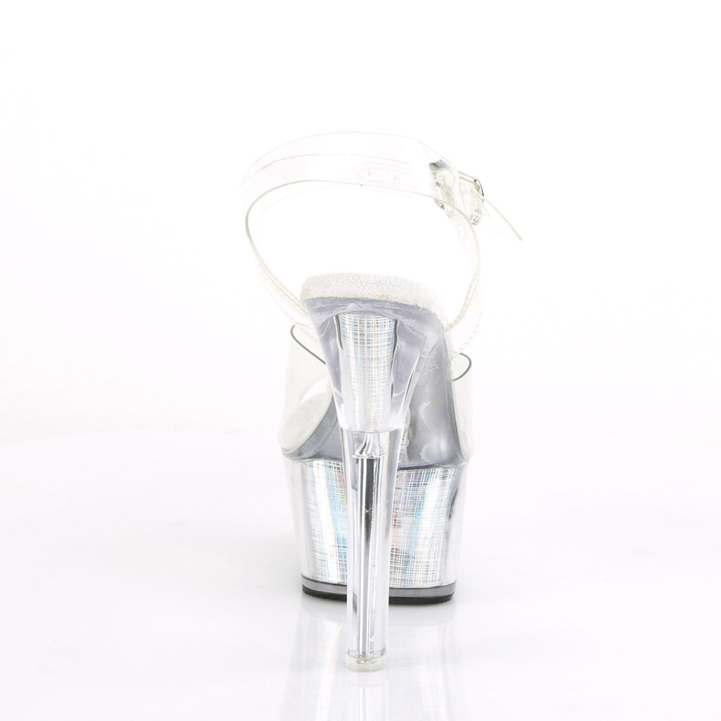 6" Heel, 2 1/4" PF LED Illuminated Ankle Strap Sandal Pleaser Pleaser FLASHDANCE/608CH