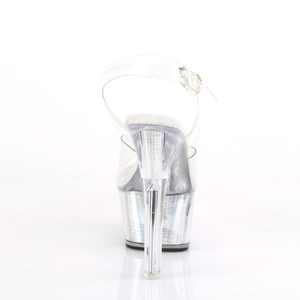 6" Heel, 2 1/4" PF LED Illuminated Ankle Strap Sandal Pleaser Pleaser FLASHDANCE/608CH