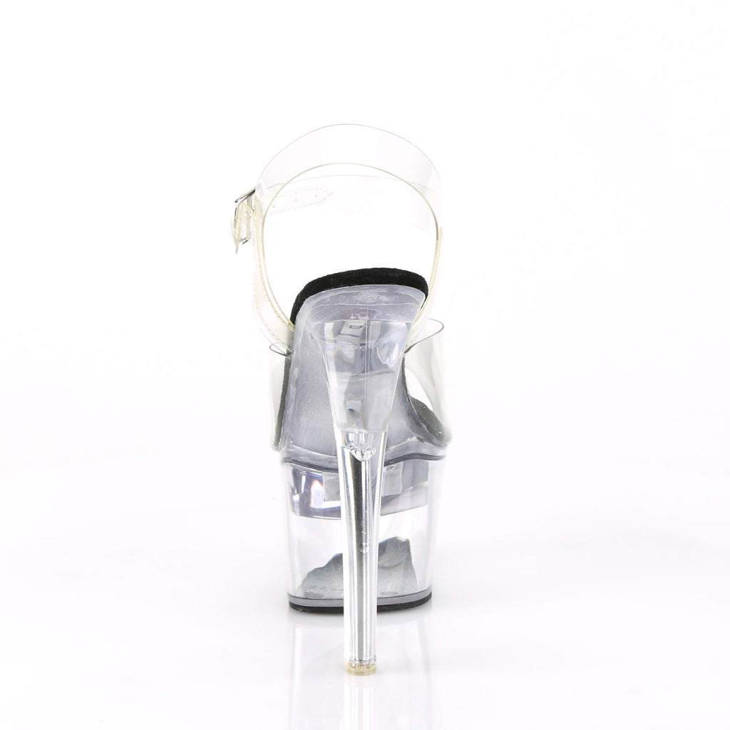 7" Heel, 2 3/4" Platform LED Illuminated Two Band Slide Pleaser Pleaser FLASHDANCE/708