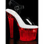 7" Heel, 3" Textured Led Illuminated Ankle Strap Sandal Pleaser  FDANCE708SPEC/C/M
