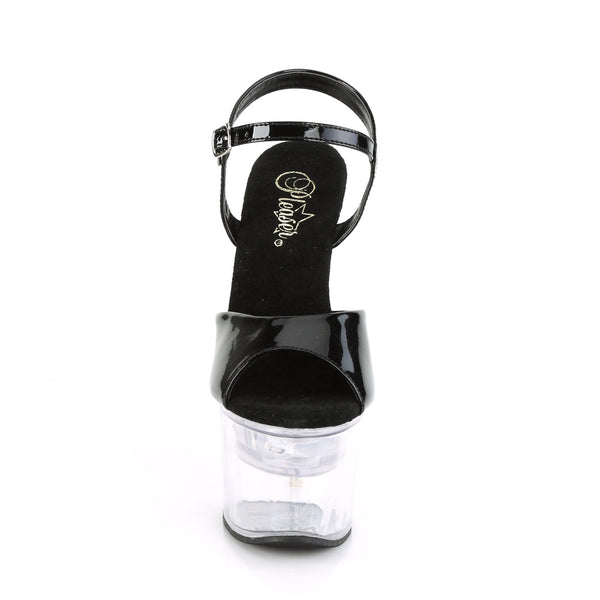 7" Heel, 2 3/4" Platform LED Illuminated Two Band Slide Pleaser Pleaser FLASHDANCE/709