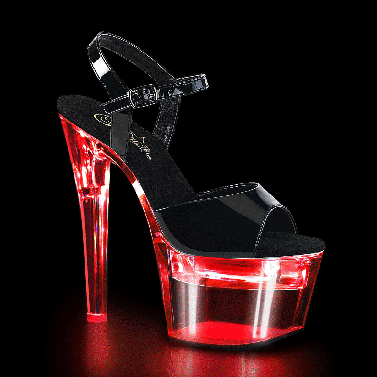 7" Heel, 2 3/4" Platform LED Illuminated Two Band Slide Pleaser Pleaser FLASHDANCE/709 Main image