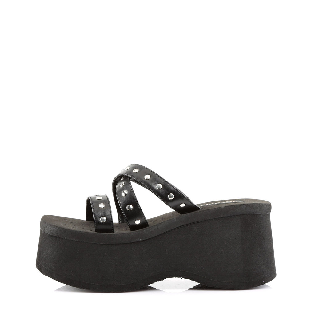 Goth Punk Studded Straps Slides Mules Platform Slippers Shoes Pleaser Demonia FUNN/19