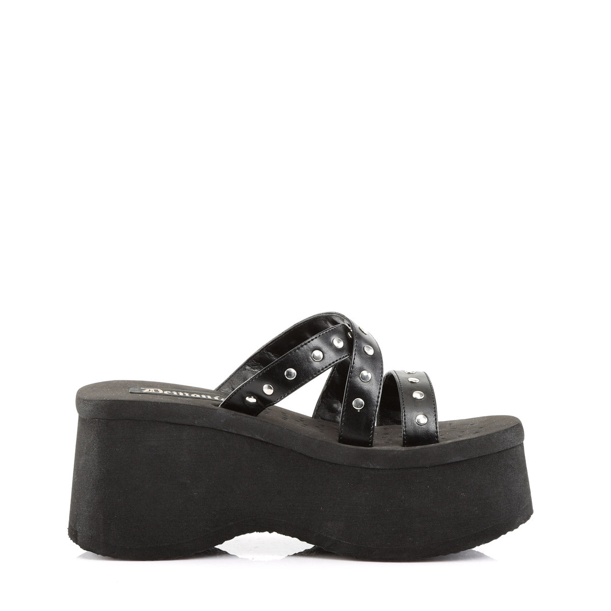 Goth Punk Studded Straps Slides Mules Platform Slippers Shoes Pleaser Demonia FUNN/19