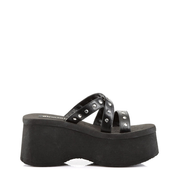 Goth Punk Studded Straps Slides Mules Platform Slippers Shoes Pleaser Demonia FUNN/19
