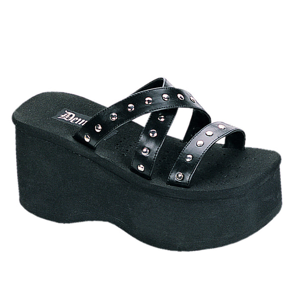 Goth Punk Studded Straps Slides Mules Platform Slippers Shoes Pleaser Demonia FUNN/19