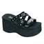 Goth Punk Studded Straps Slides Mules Platform Slippers Shoes Pleaser Demonia FUNN/19
