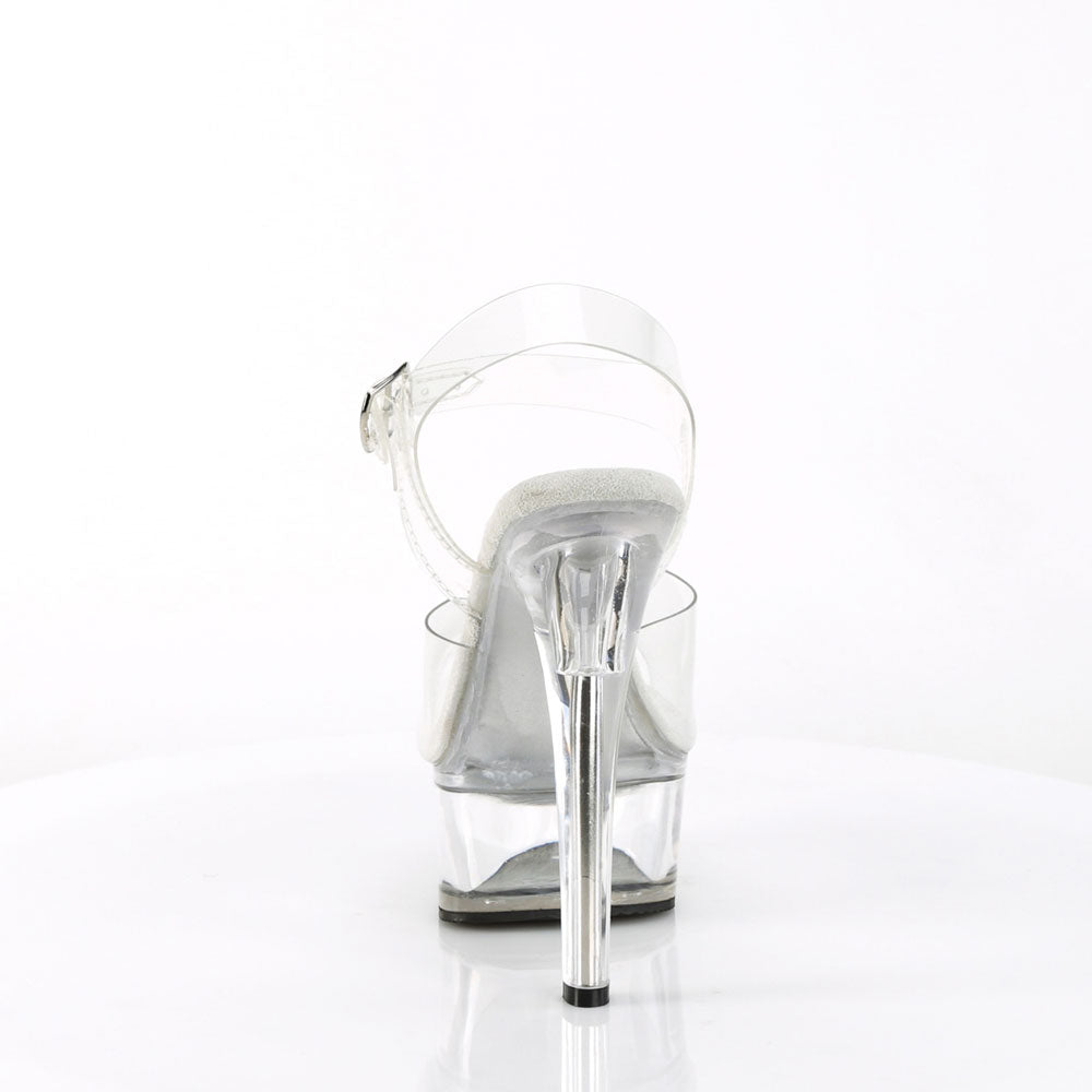 6" Heel, 1" Pf Ankle Strap Sandal Pleaser Pleaser GLEAM/608