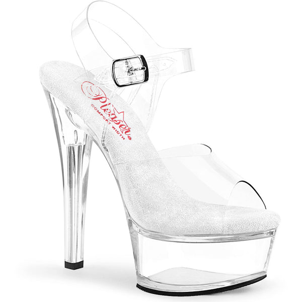 6" Heel, 1" Pf Ankle Strap Sandal Pleaser Pleaser GLEAM/608
