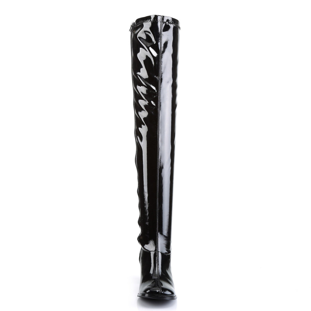 Sexy Stretch Thigh High Over The Knee Block Heel Gogo Boots Shoes Pleaser Funtasma GOGO/3000
