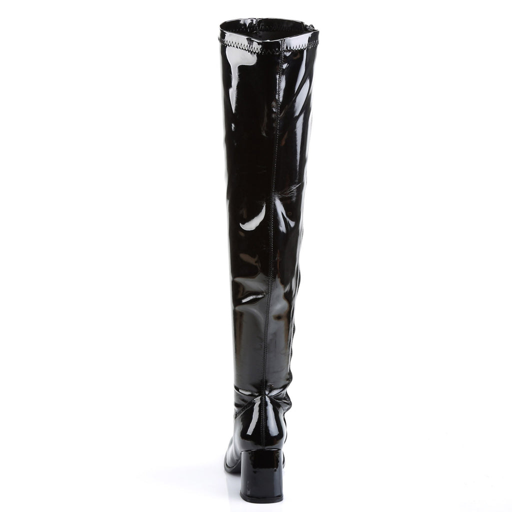 Sexy Stretch Thigh High Over The Knee Block Heel Gogo Boots Shoes Pleaser Funtasma GOGO/3000