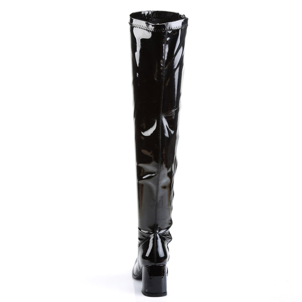 Sexy Stretch Thigh High Over The Knee Block Heel Gogo Boots Shoes Pleaser Funtasma GOGO/3000