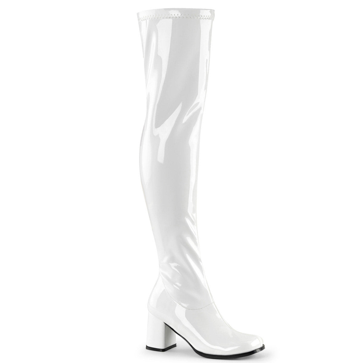 Sexy Stretch Thigh High Over The Knee Block Heel Gogo Boots Shoes Pleaser Funtasma GOGO/3000