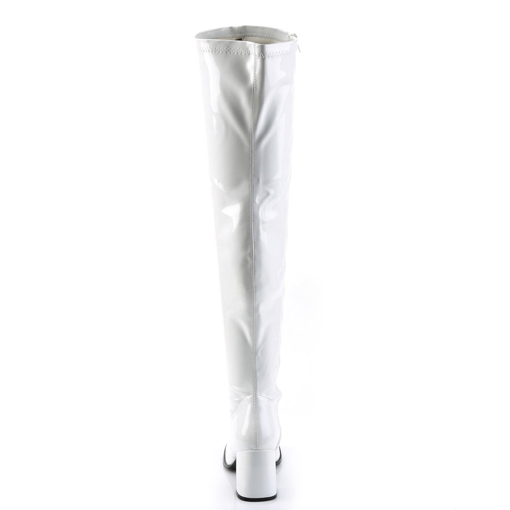 Sexy Stretch Thigh High Over The Knee Block Heel Gogo Boots Shoes Pleaser Funtasma GOGO/3000