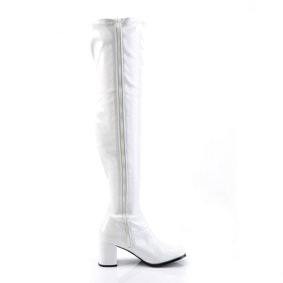 Sexy Stretch Thigh High Over The Knee Block Heel Gogo Boots Shoes Pleaser Funtasma GOGO/3000