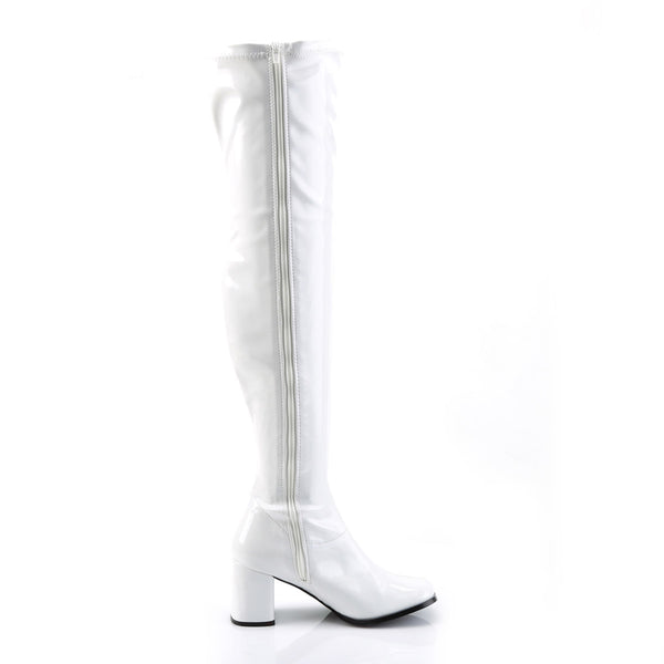 Sexy Stretch Thigh High Over The Knee Block Heel Gogo Boots Shoes Pleaser Funtasma GOGO/3000