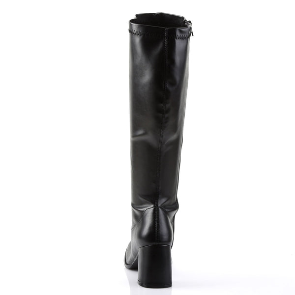 Sexy Block Heel Wide Width Knee High Side Zip Gogo Boots Shoes Pleaser Funtasma GOGO/300WC