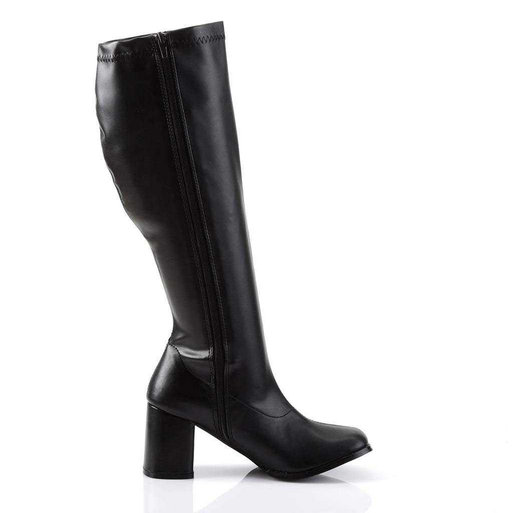 Sexy Block Heel Wide Width Knee High Side Zip Gogo Boots Shoes Pleaser Funtasma GOGO/300WC