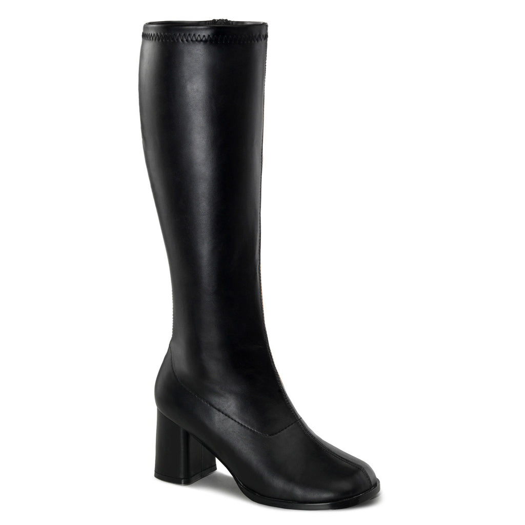Sexy Block Heel Wide Width Knee High Side Zip Gogo Boots Shoes Pleaser Funtasma GOGO/300WC