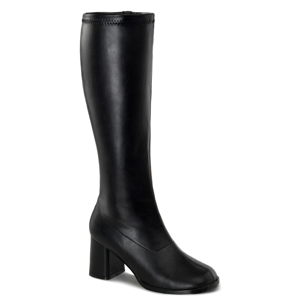 Sexy Block Heel Wide Width Knee High Side Zip Gogo Boots Shoes Pleaser Funtasma GOGO/300WC