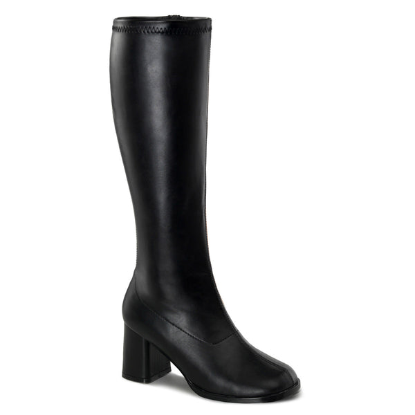 Sexy Block Heel Wide Width Knee High Side Zip Gogo Boots Shoes Pleaser Funtasma GOGO/300WC
