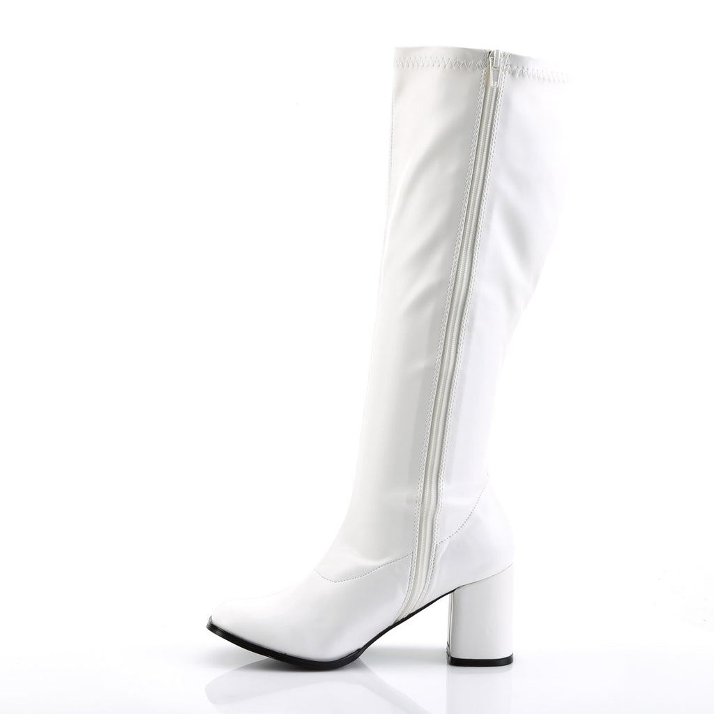 Sexy Block Heel Wide Width Knee High Side Zip Gogo Boots Shoes Pleaser Funtasma GOGO/300WC